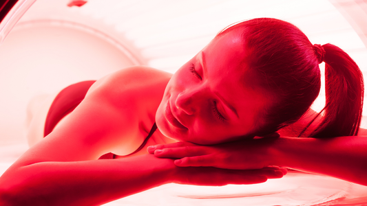Woman Receiving Red Light Therapy Treatment