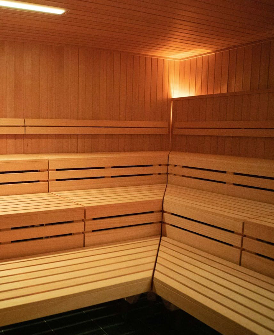 Commercial Sauna interior.